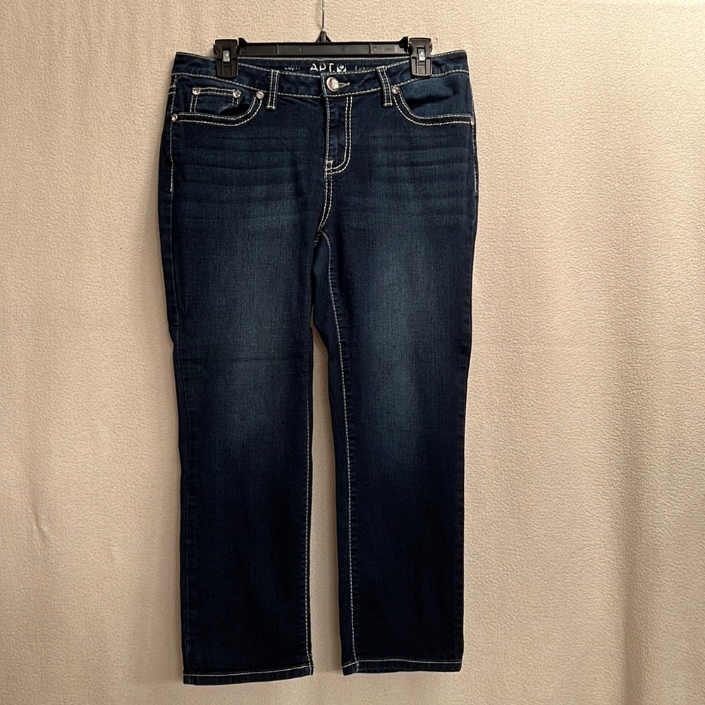Dark wash blue jeans petite